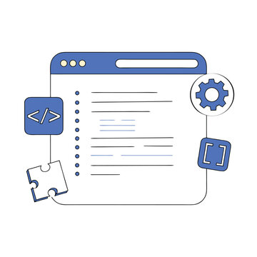 Web Development Coding Browser Interface Vector Illustration