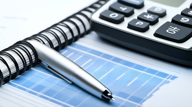 calculator and pen on financial newspaper