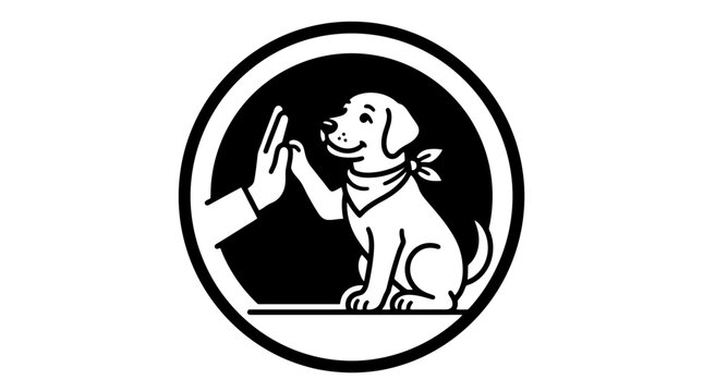 Dog and hand giving high five.
