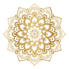 Stylized Golden Lotus Flower Mandala Graphic © Anas