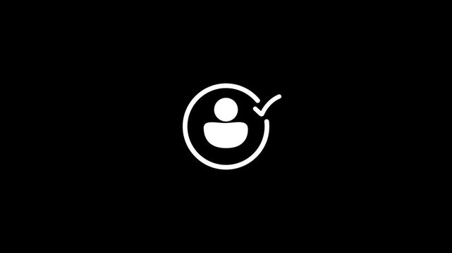 User profile with check mark. Profile verify account icon.Parson verify icon animation .