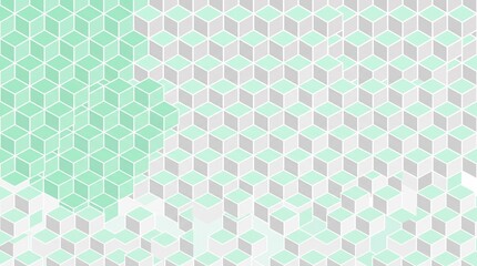Abstract geometric pattern with mint green and grey pixel shapes for modern digital art design