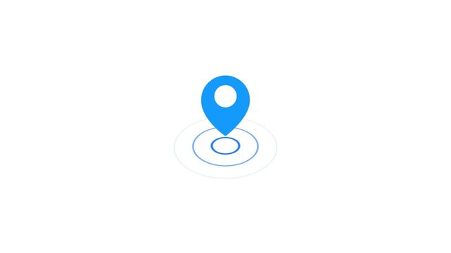 animated location icon red and white map screen directions.Map pointer icon with pin symbol for navigation and GPS map location markers,