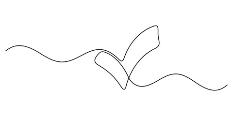 Obraz premium Check Mark One Line Drawing Abstract Success Tick Vector Illustration