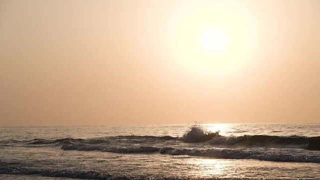 Golden sunset on the sea
