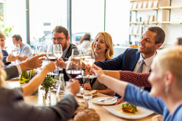 Fototapeta premium Celebration with wine and friends