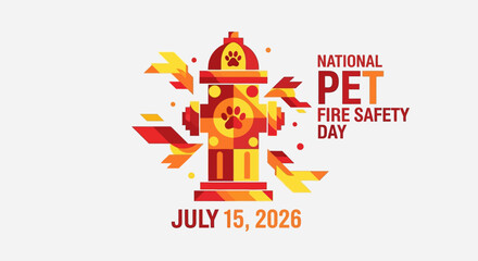 Fototapeta premium Geometric vector design for National Pet Fire Safety Day