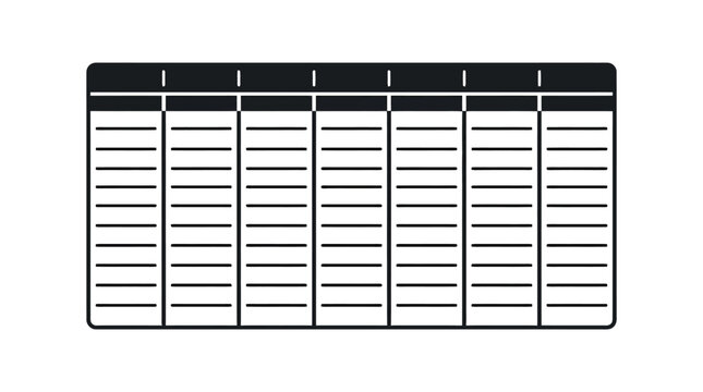 A blank chart with multiple rows and columns.