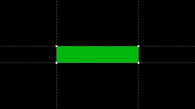 Animation Green Rectangle with Guide Lines. Transparent background, 4K resolution. 