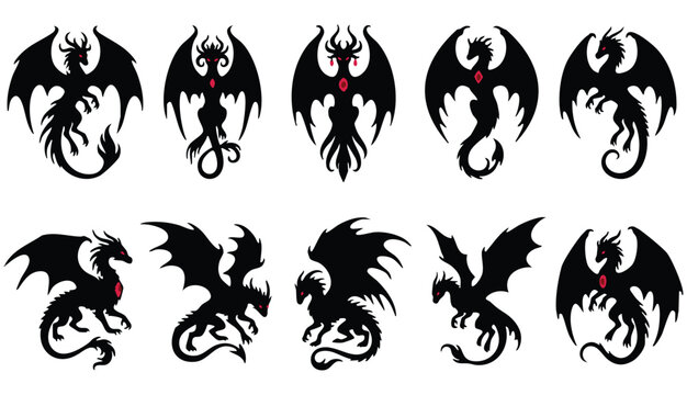 Dark Demonic Winged Creatures Vector Image