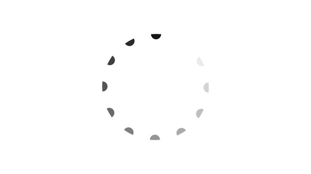 clock icon animation on White background. analog clock timer circle animated. 12 Hours Clock. Clock icon vector animation.with 4k video..