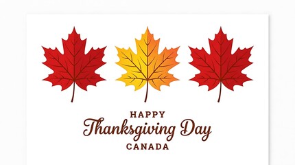 Canadian thanksgiving day greeting with maple leaves illustration