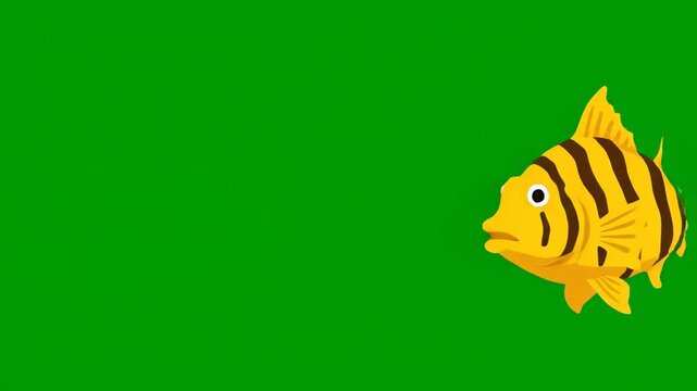 A simple green and white flag featuring a yellow fish