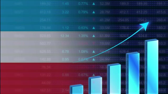Luxembourg economy growth concept background.Luxembourg stock exchange.Luxembourg flag with stock market graph and bar