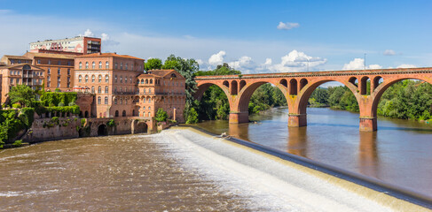 Fototapeta premium Historic Pont Neuf bridge over the Tarn river in Albi, France