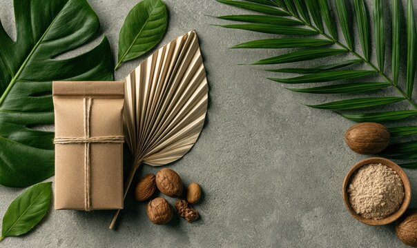 Gift packaged with rustic paper and twine