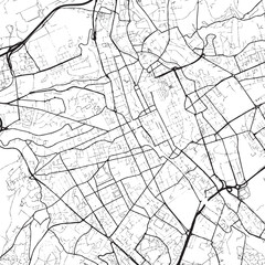 Obraz premium Detailed Nancy in the France map illustration shows city streets and layout
