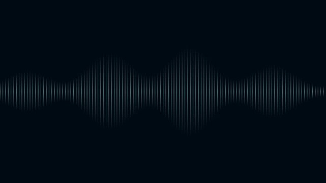 Digital audio waveform visualization, pulsing sound frequency spectrum, abstract music equalizer animation 4k background