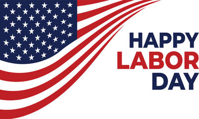 Fototapeta premium Happy labor day celebration with american flag design