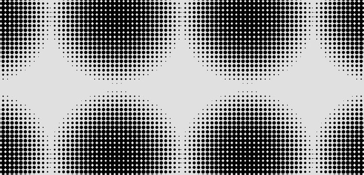 Halftone gradient. Dotted gradient, smooth dots spraying and halftones dot background seamless horizontal geometric pattern vector template set. unique dots modern circles