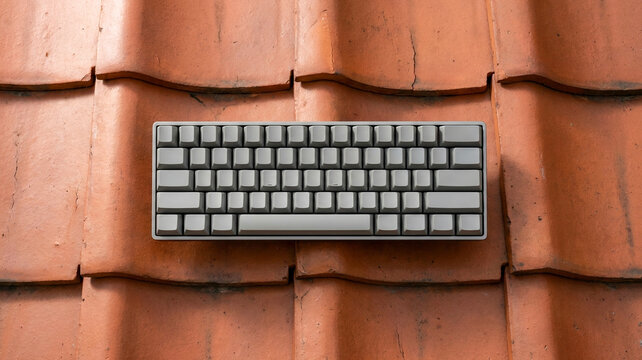 Computer Keyboard Embedded in Traditional Terracotta Roof Tiles