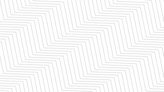Simple grayscale zigzag lines pattern background with 3D optical illusion isometric effect. Full HD and looping minimalist animation.