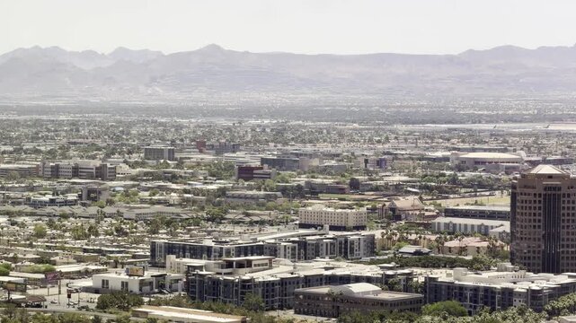 In the distance are MacDonald Highlands (Henderson) and Black Mountain (McCullough Range).Las Vegas Valley, Clark County, Nevada.Basin and Range Province, Mojave Desert. from Encore Las Vegas