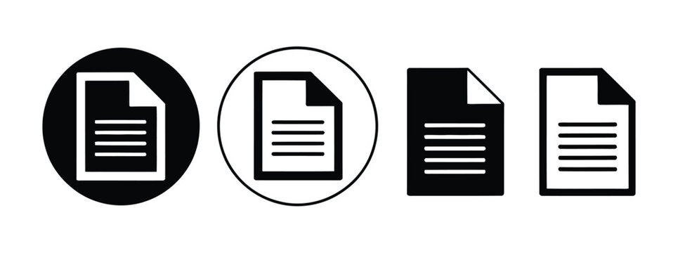 Document icon vector, paper file sign and document symbol isolated for office records, digital files, business administration, document management, web applications, productivity tools, and user inter