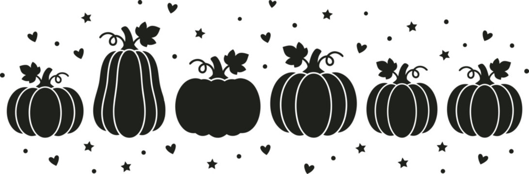 Autumn pumpkins silhouette pattern fall harvest decorative design