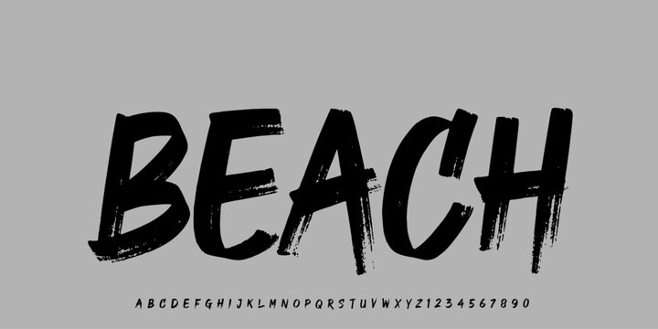 Beach font, A aggressive metal display font with chaotic forms, perfect for band logos, album covers, and dark music, clothing. vector illustration	