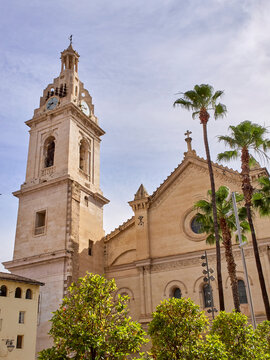 Bell Tower of the Collegiate Basilica of Santa Mar&iacute;a of X&agrave;tiva, also known as La Seu, the principal Church of Xativa. Xativa, J&aacute;tiva in Spanish, province of Valencia, Spain, Europe