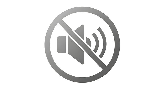 No sound symbol with a speaker and sound waves inside a circle  forbidden transparent background