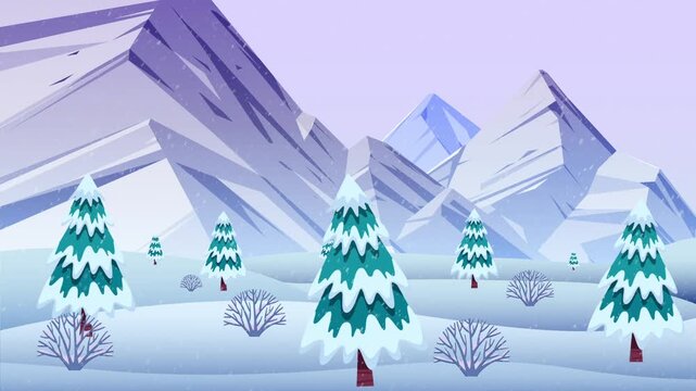 winter landscape with trees and snow vector art beautiful background 