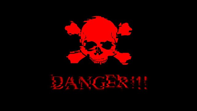 Danger glitch icon animation 4K UHD