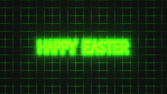 Neon text greeting for Easter celebration