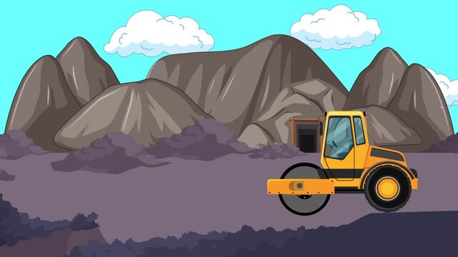 camping in the mountains beautiful vector art background video scene 