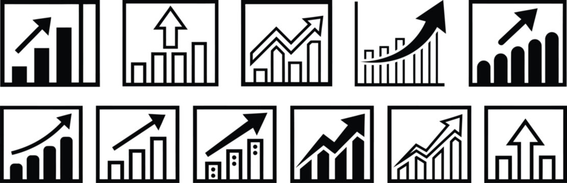 Business growth and statistics icons