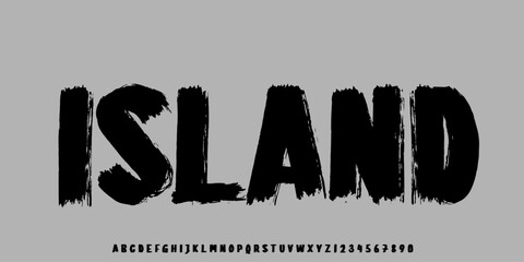 Grunge Horror Font. Hand Made Brush Typeface. Vector Stock Illustration. Brush stroke Alphabet. Typography for scary headlines and horror movie scenarios. © Necis Illustration