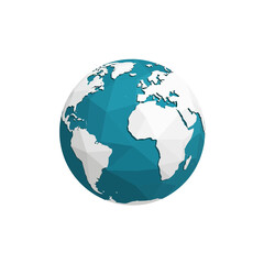 Fototapeta premium Geometric Low Poly World Globe Earth Map Vector Illustration
