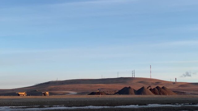 Construction in the Canadian foothills