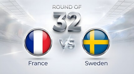 Obraz premium Round of 32 match between france and sweden national football teams