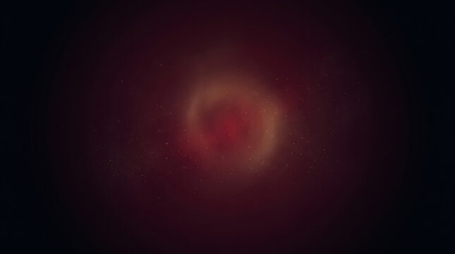 Glowing Red Nebula in Dark Space with Stars