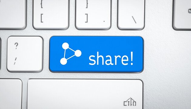Blue Share Key on Computer Keyboard