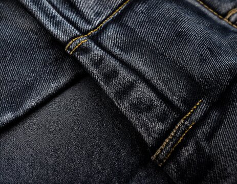 detailed black jeans denim texture close up with soft focus