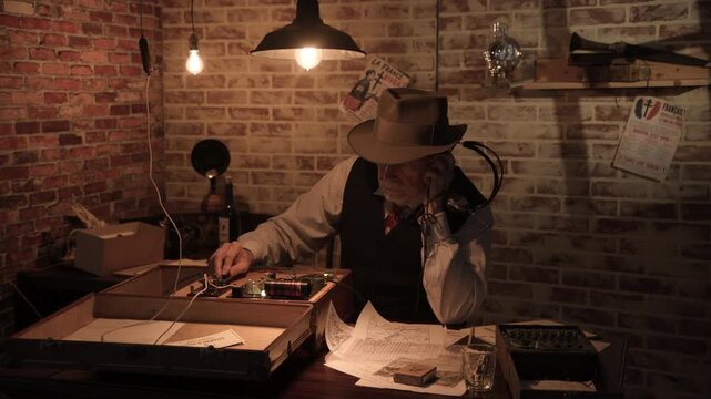 WWII spy in France sending messages