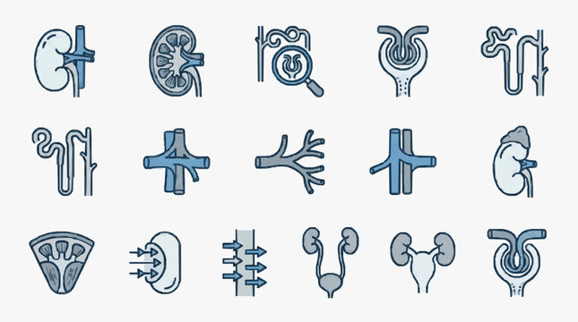 Medical Urinary Tract Diagrams Collection.