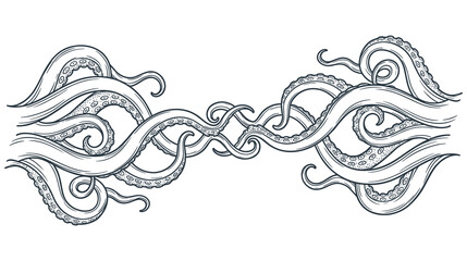 Intertwining octopus tentacles forming abstract border, creative. © NAZMA