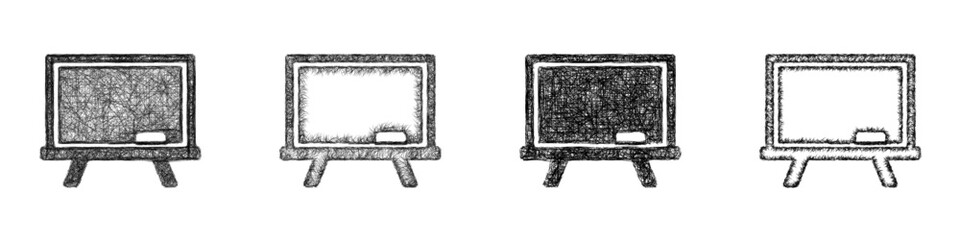 Sketch black and white blackboard icon design set © David Zydd