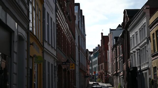 Facades of old houses in the city of L&uuml;beck