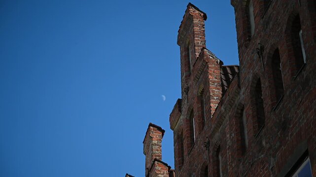 Facades of old houses in the city of L&uuml;beck
